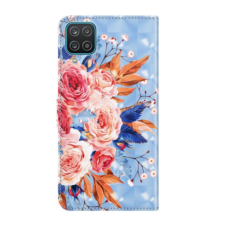 Leren Hoesje Samsung Galaxy A12 Romantische Lichtspot Met String