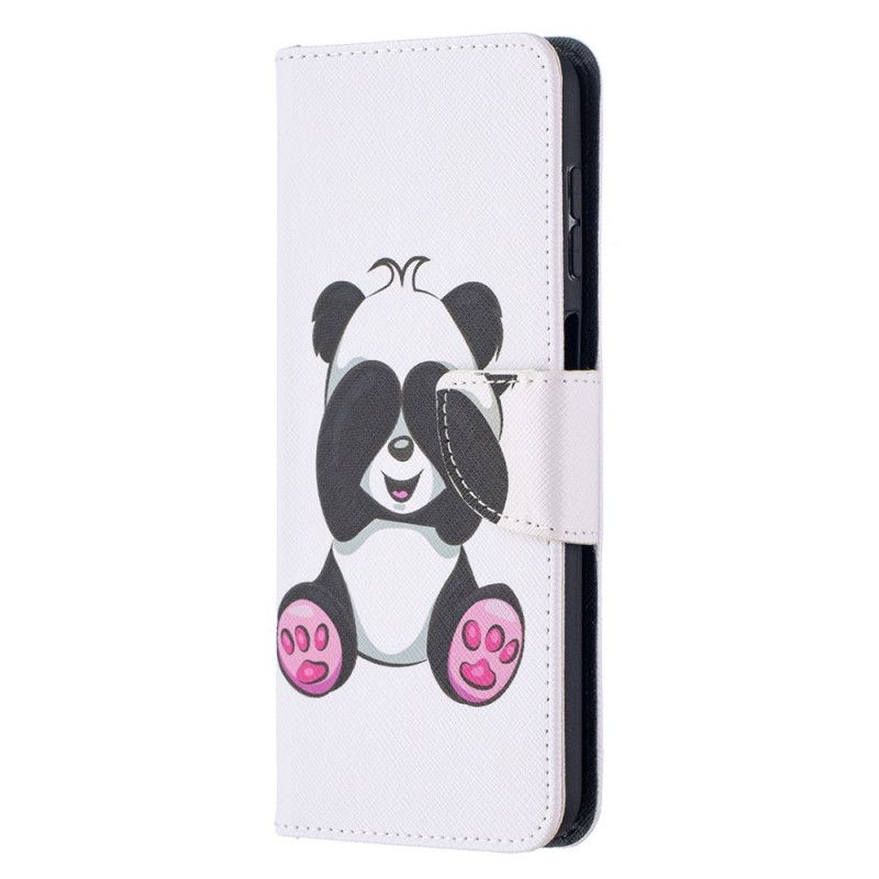 Leren Hoesje voor Samsung Galaxy A12 Leuke Panda