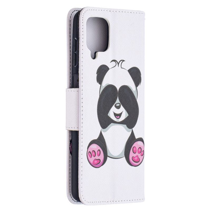 Leren Hoesje voor Samsung Galaxy A12 Leuke Panda