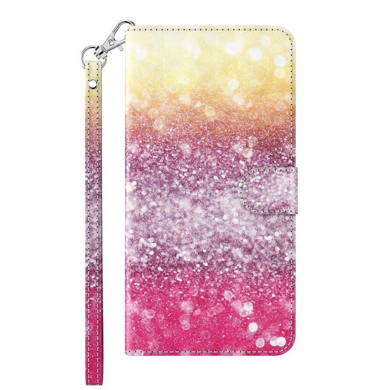 Leren Hoesje voor Samsung Galaxy A12 Verloop Magenta Glitter