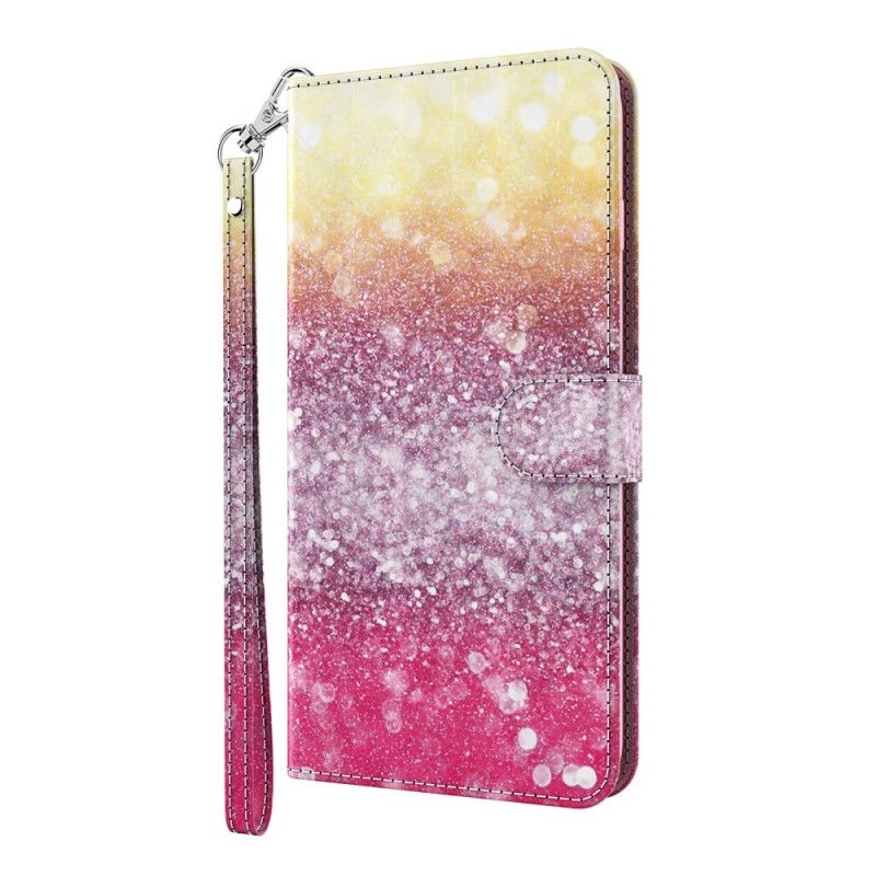 Leren Hoesje voor Samsung Galaxy A12 Verloop Magenta Glitter