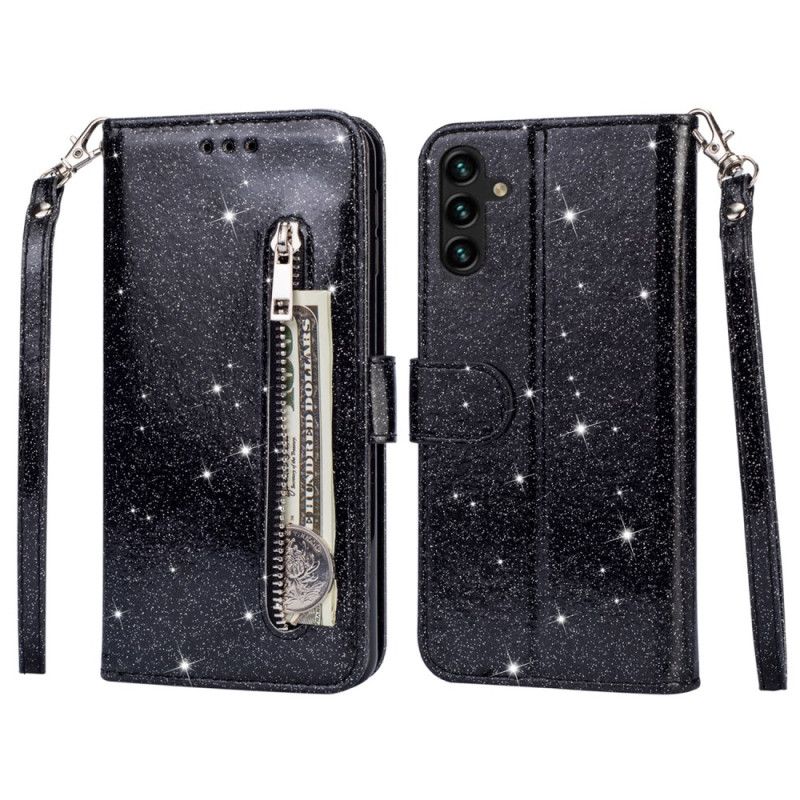 Bescherming Hoesje Samsung Galaxy A55 5g Glittertasje Met Riempje