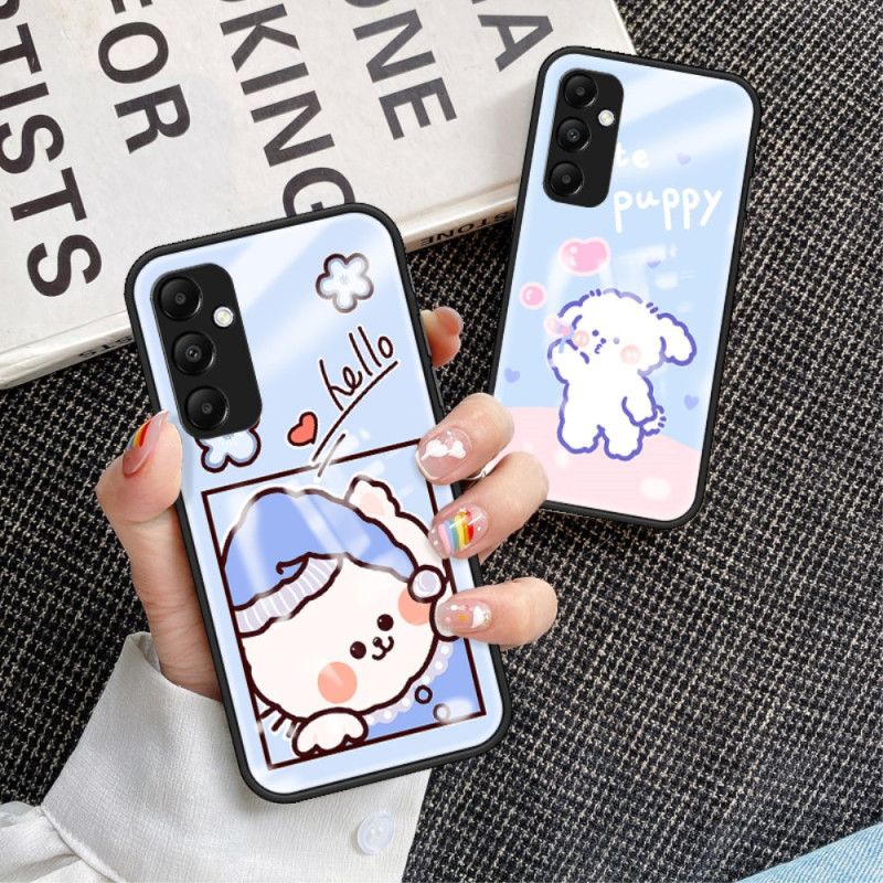 Case Hoesje Samsung Galaxy A55 5g Telefoonhoesje Cartoon Gehard Glas