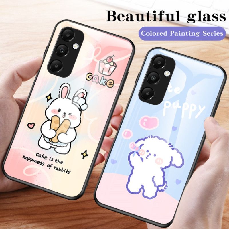 Case Hoesje Samsung Galaxy A55 5g Telefoonhoesje Cartoon Gehard Glas