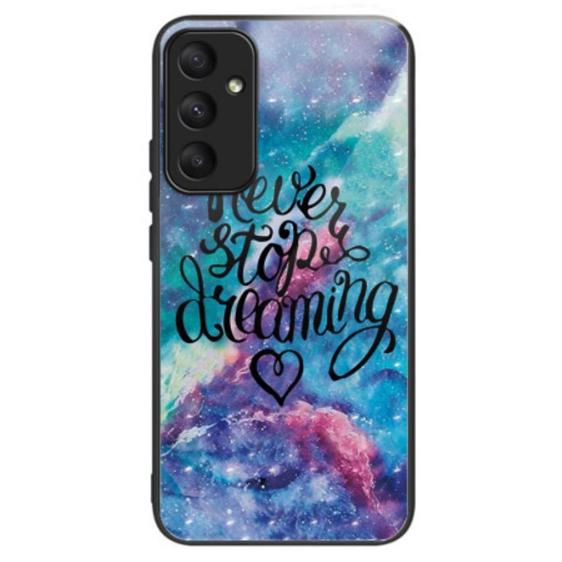 Case Hoesje Samsung Galaxy A55 5g Telefoonhoesje Stop Nooit Met Dromen Van Gehard Glas