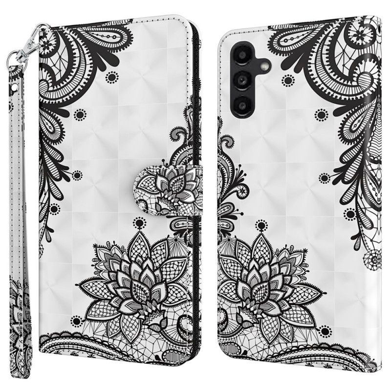 Flip Case Leren Samsung Galaxy A55 5g Kanten Bandje