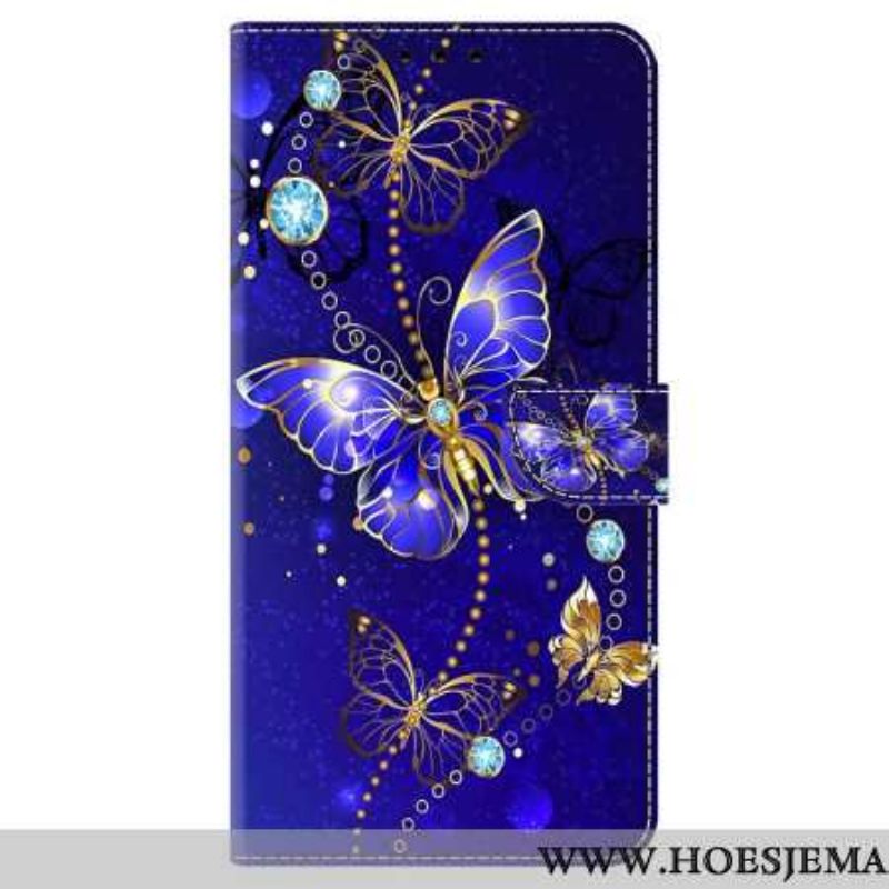 Folio-hoesje Samsung Galaxy A55 5g Telefoonhoesje Diamantvlinders