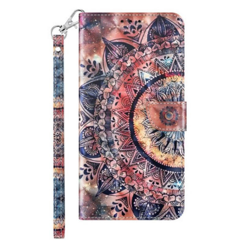 Folio-hoesje Samsung Galaxy A55 5g Telefoonhoesje Kleur Mandala Met Bandje