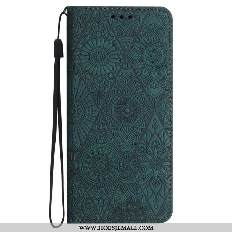 Folio-hoesje Samsung Galaxy A55 5g Telefoonhoesje Patchwork Met Bandje