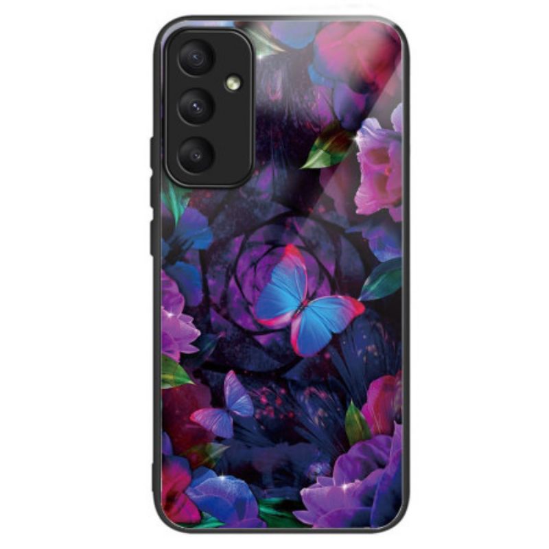 Hoesje Samsung Galaxy A55 5g Kleurrijke Vlinders Van Gehard Glas Bescherming Hoesje