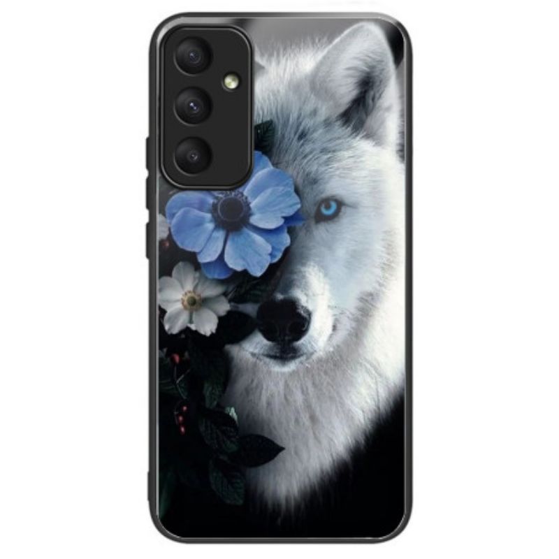 Hoesje Samsung Galaxy A55 5g Wolf Van Gehard Glas Met Bloemenmotief