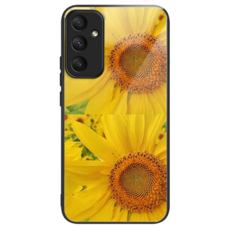 Hoesje Samsung Galaxy A55 5g Zonnebloemen Van Gehard Glas