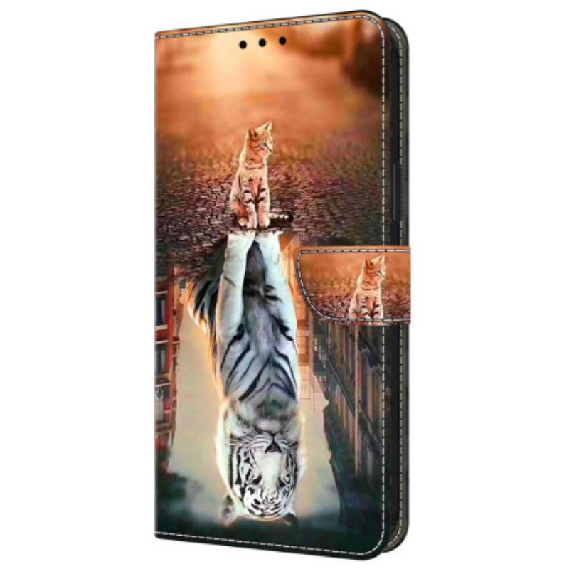 Leren Hoesje Samsung Galaxy A55 5g Kittendroom Bescherming Hoesje