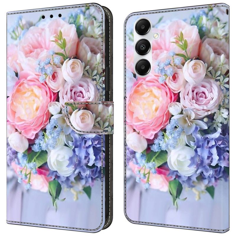 Leren Hoesje Samsung Galaxy A55 5g Kleurrijke Bloemen Bescherming Hoesje