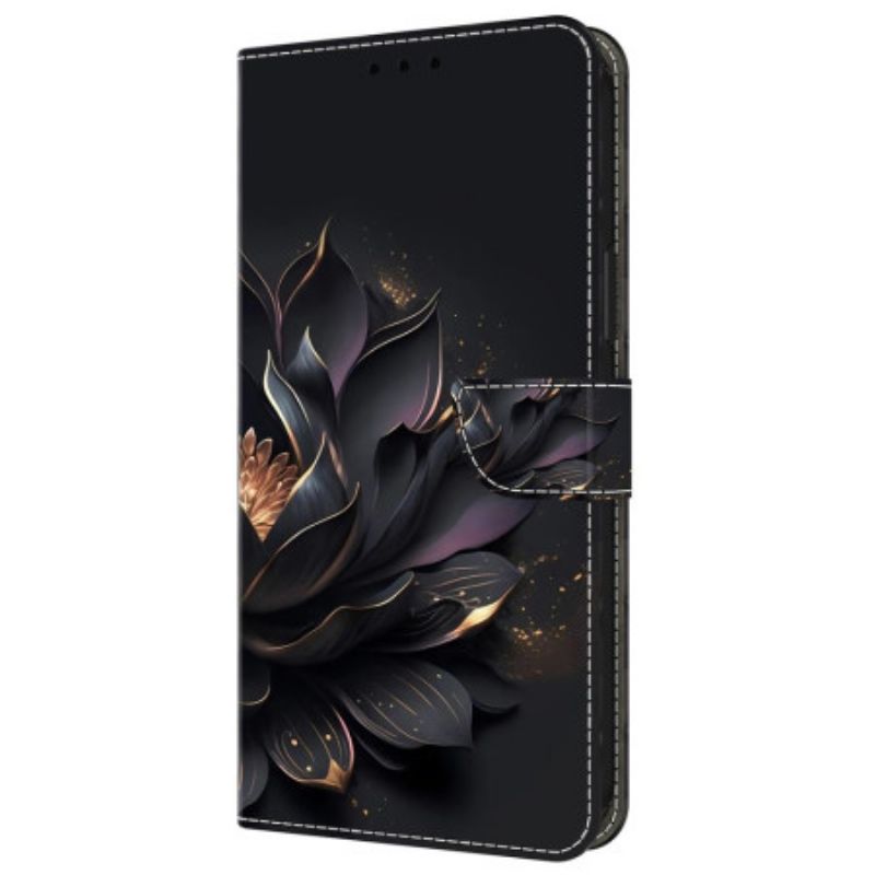 Leren Hoesje Samsung Galaxy A55 5g Paarse Lotus