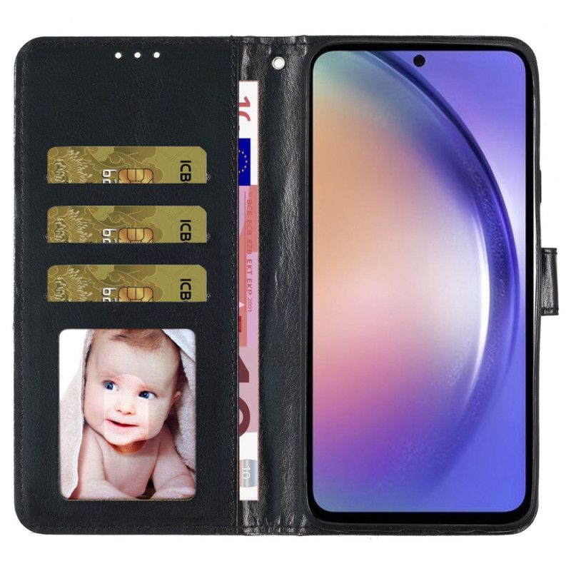 Leren Hoesje Samsung Galaxy A55 5g Paillettenband Bescherming Hoesje