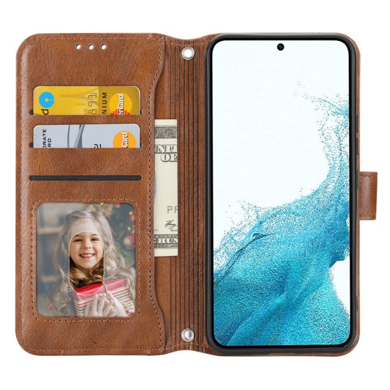 Leren Hoesje Voor Samsung Galaxy A55 5g Portemonnee Met Riem En Schouderriem