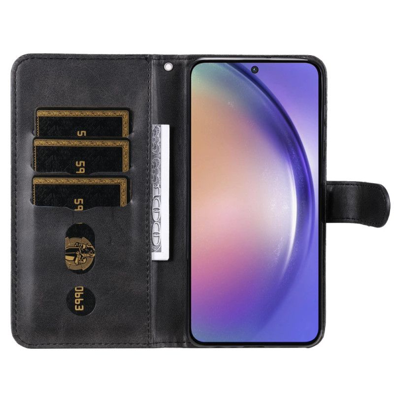 Leren Hoesje Voor Samsung Galaxy A55 5g Portemonnee Vooraan