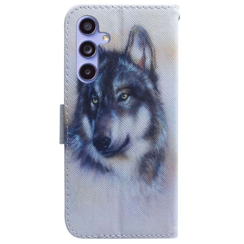 Leren Hoesje Voor Samsung Galaxy A55 5g Wolvenaquarel