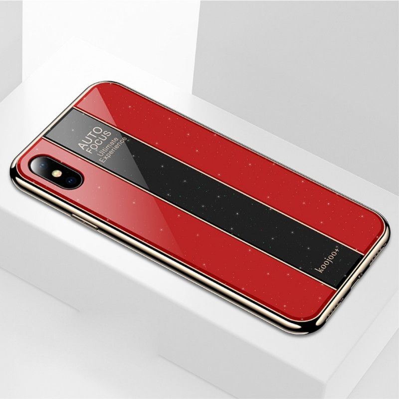 Hoesje iPhone XS Rood Zwart Luxe Hybride