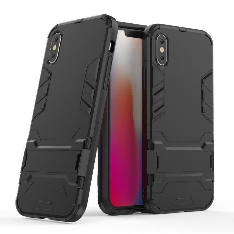 Hoesje voor iPhone XS Wit Zwart Ultrabestendig