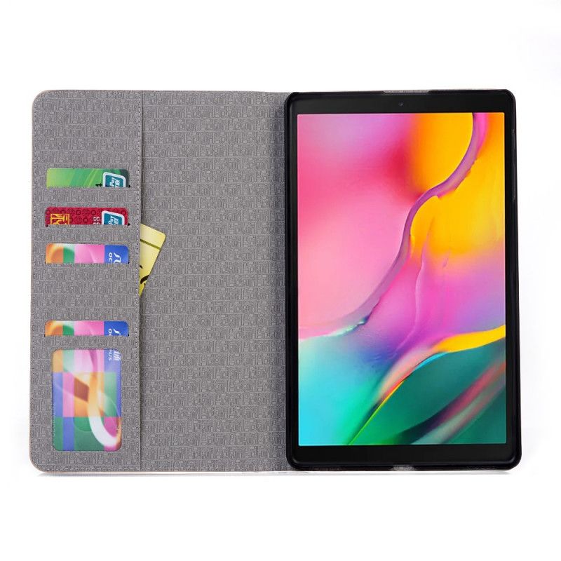 Case Samsung Galaxy Tab A 10.1 (2019) Bruin Grijs Telefoonhoesje Vintage Kaart