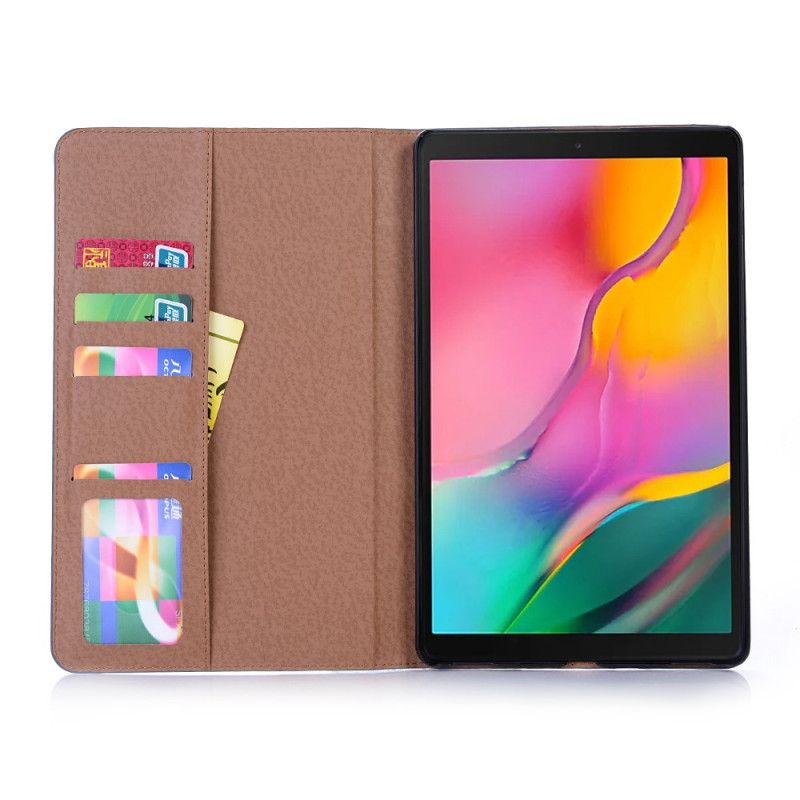 Case Samsung Galaxy Tab A 10.1 (2019) Grijs Zwart Telefoonhoesje Vintage Kunstleer Klinknagels