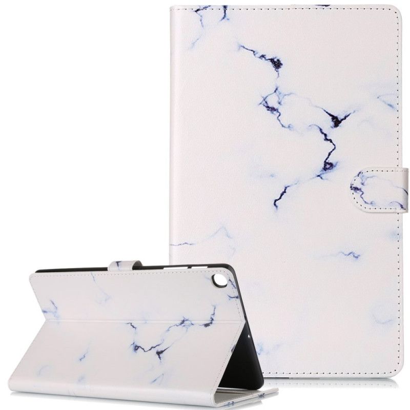 Cover Folio-hoesje Samsung Galaxy Tab A 10.1 (2019) Wit Zwart Telefoonhoesje Marmeren Declinatie