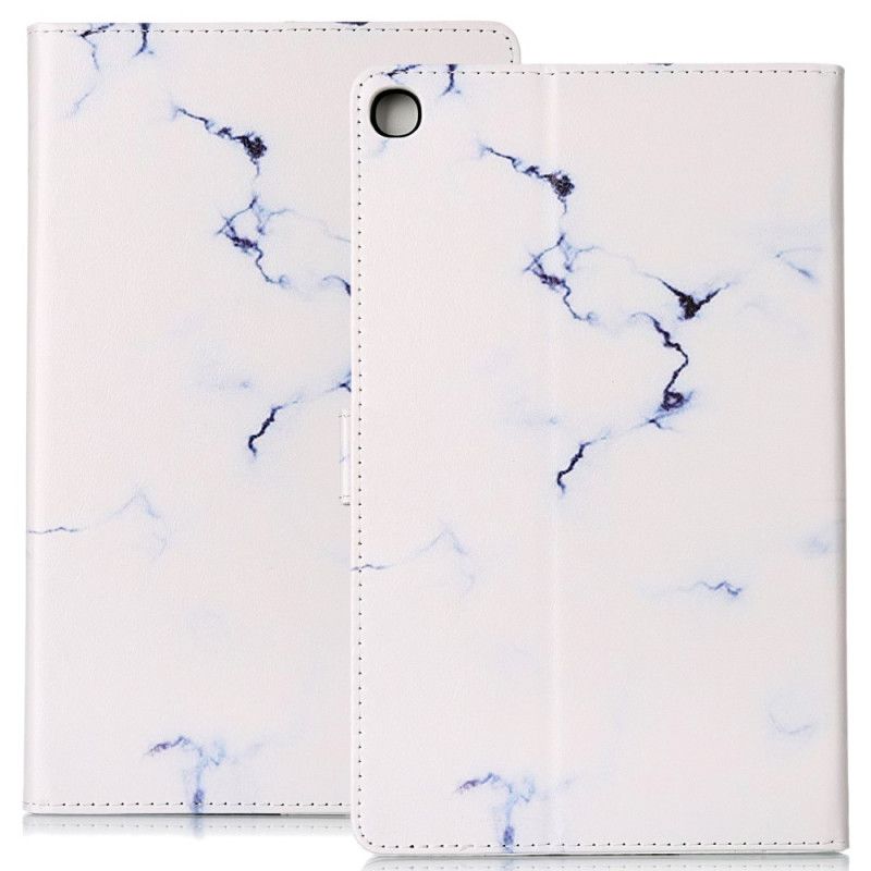 Cover Folio-hoesje Samsung Galaxy Tab A 10.1 (2019) Wit Zwart Telefoonhoesje Marmeren Declinatie