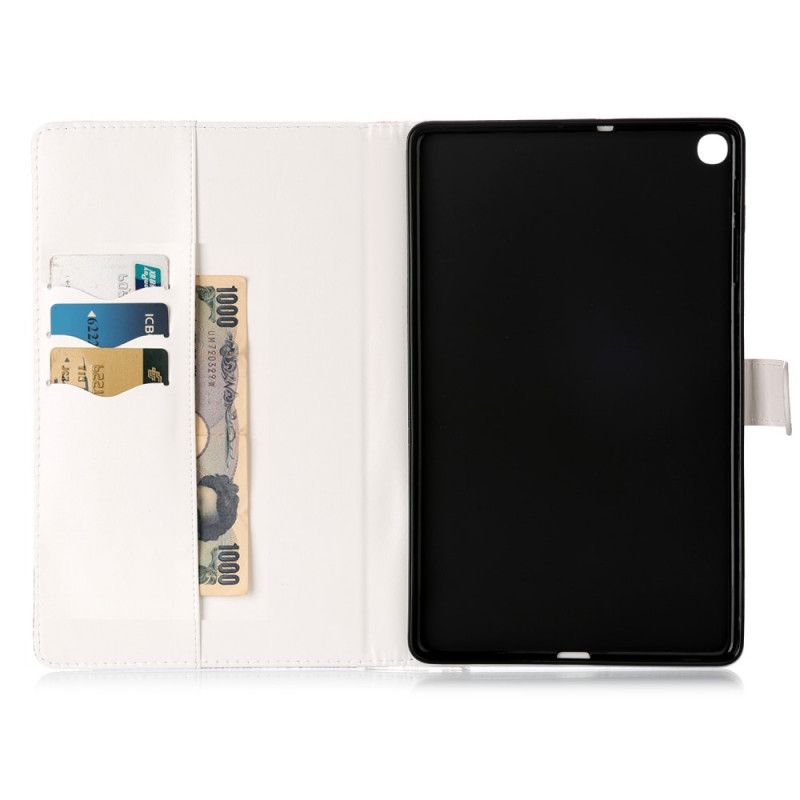 Cover Folio-hoesje Samsung Galaxy Tab A 10.1 (2019) Wit Zwart Telefoonhoesje Marmeren Declinatie