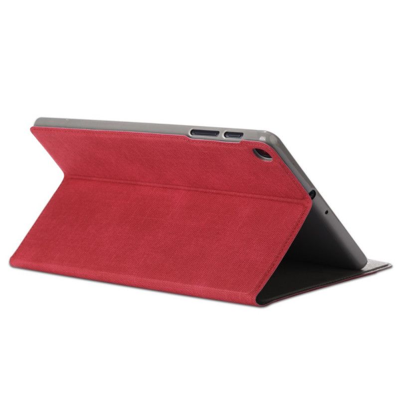 Cover Samsung Galaxy Tab A 10.1 (2019) Grijs Zwart Retro Zakelijk Leereffect