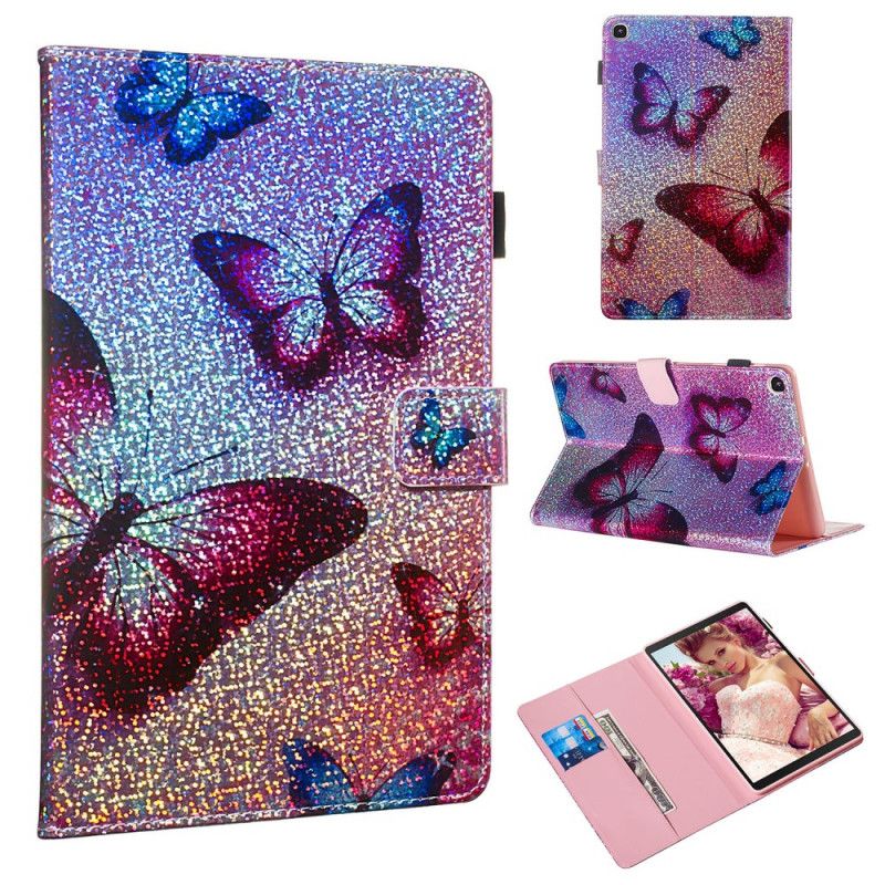 Flip Case Leren Samsung Galaxy Tab A 10.1 (2019) Glittervlinders