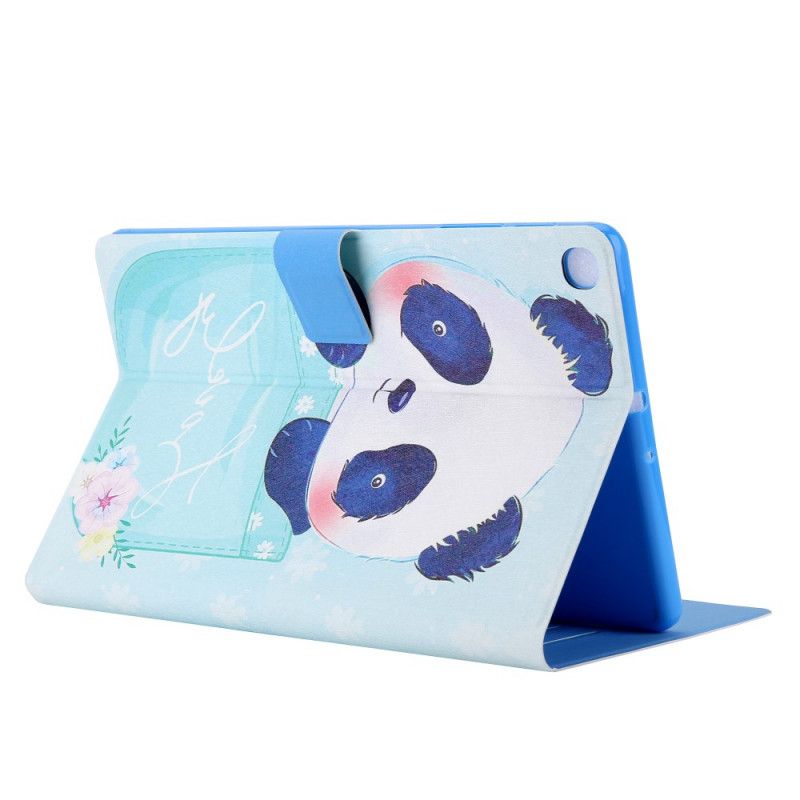 Flip Case Leren Samsung Galaxy Tab A 10.1 (2019) Lichtblauw Groen Mooie Panda