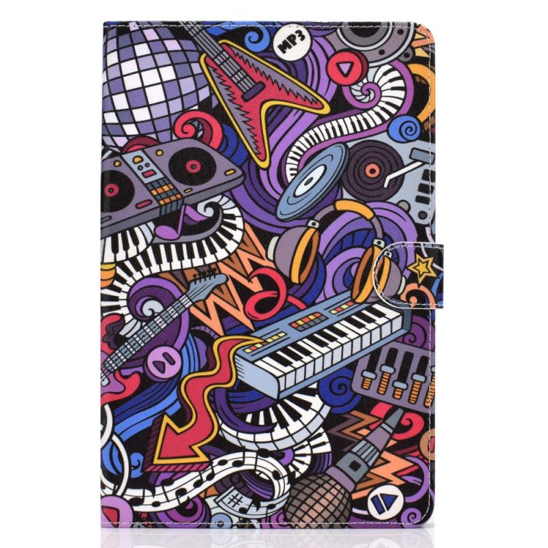 Flip Case Leren Samsung Galaxy Tab A 10.1 (2019) Muziek