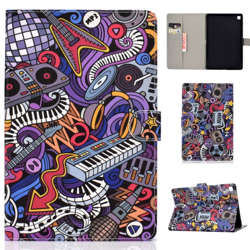 Flip Case Leren Samsung Galaxy Tab A 10.1 (2019) Muziek