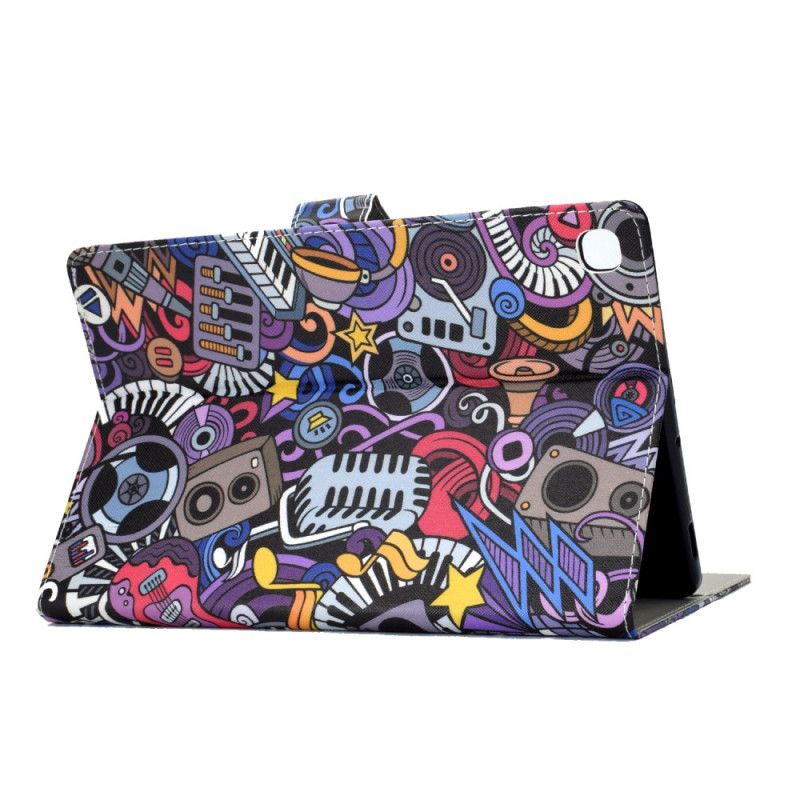 Flip Case Leren Samsung Galaxy Tab A 10.1 (2019) Muziek