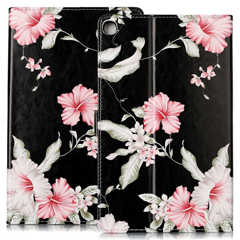 Flip Case Leren Samsung Galaxy Tab A 10.1 (2019) Roze Bloemen