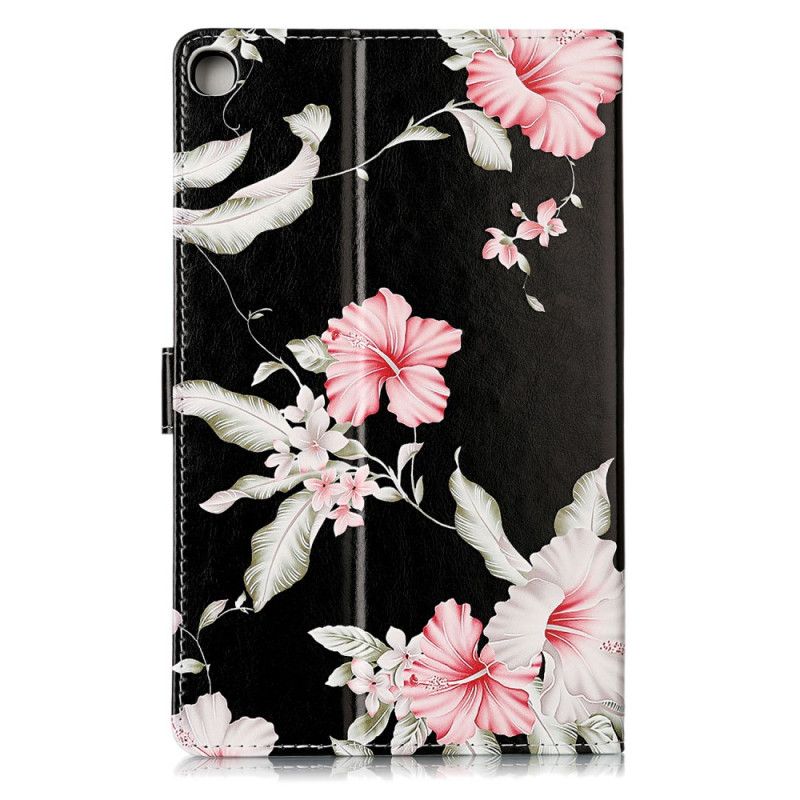 Flip Case Leren Samsung Galaxy Tab A 10.1 (2019) Roze Bloemen