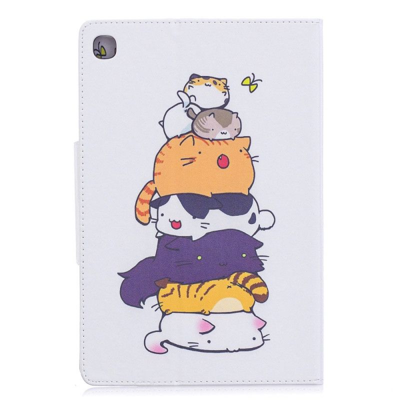 Flip Case Leren Samsung Galaxy Tab A 10.1 (2019) Stapel Katten