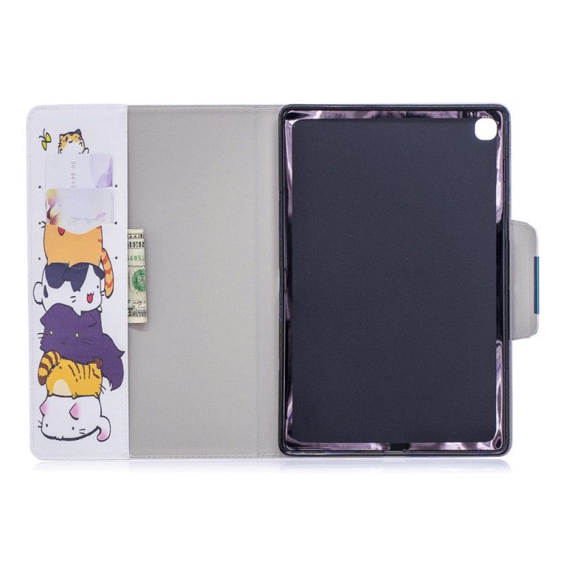 Flip Case Leren Samsung Galaxy Tab A 10.1 (2019) Stapel Katten