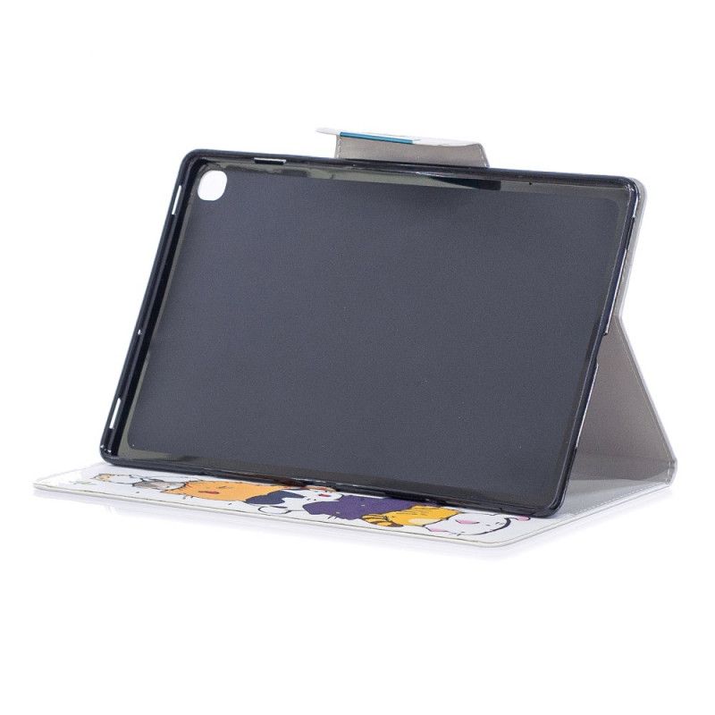 Flip Case Leren Samsung Galaxy Tab A 10.1 (2019) Stapel Katten