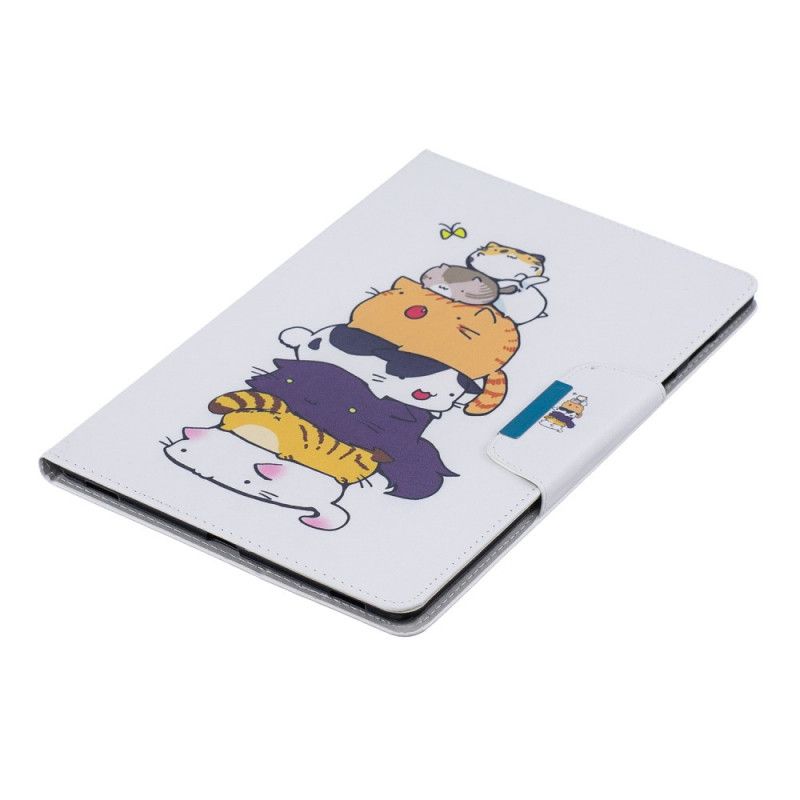 Flip Case Leren Samsung Galaxy Tab A 10.1 (2019) Stapel Katten