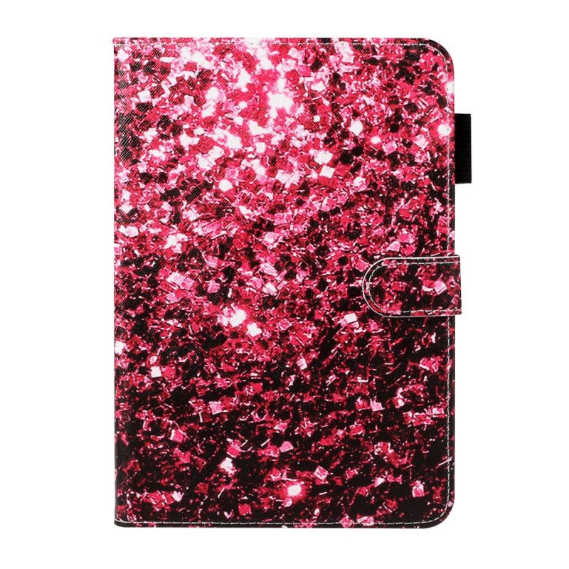 Leren Hoesje Samsung Galaxy Tab A 10.1 (2019) Beige Rood Glitterontwerp