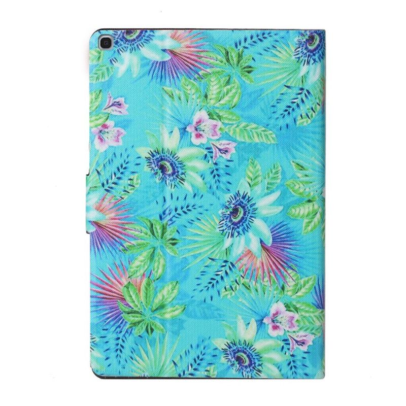 Leren Hoesje Samsung Galaxy Tab A 10.1 (2019) Telefoonhoesje Bloemen En Bladeren