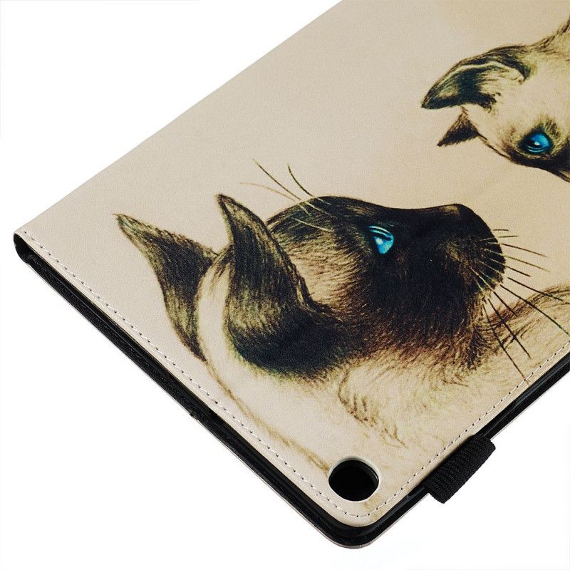 Leren Hoesje voor Samsung Galaxy Tab A 10.1 (2019) Katten Met Blauwe Ogen