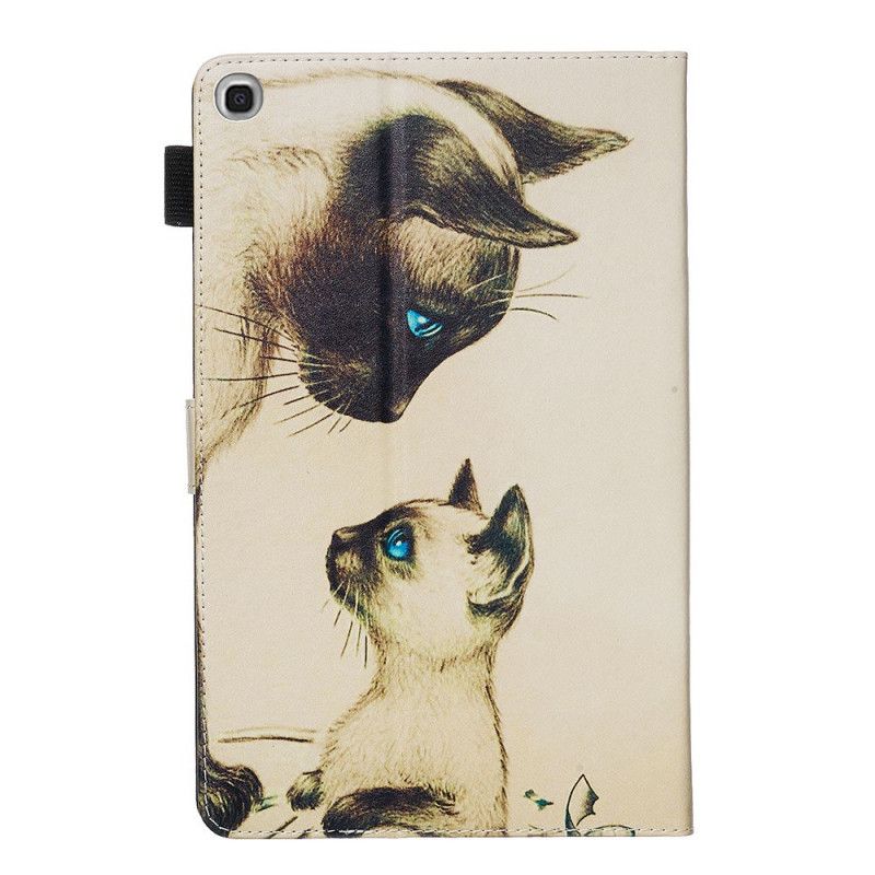 Leren Hoesje voor Samsung Galaxy Tab A 10.1 (2019) Katten Met Blauwe Ogen