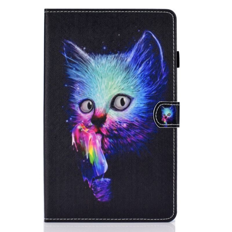 Leren Hoesje voor Samsung Galaxy Tab A 10.1 (2019) Psycho Cat