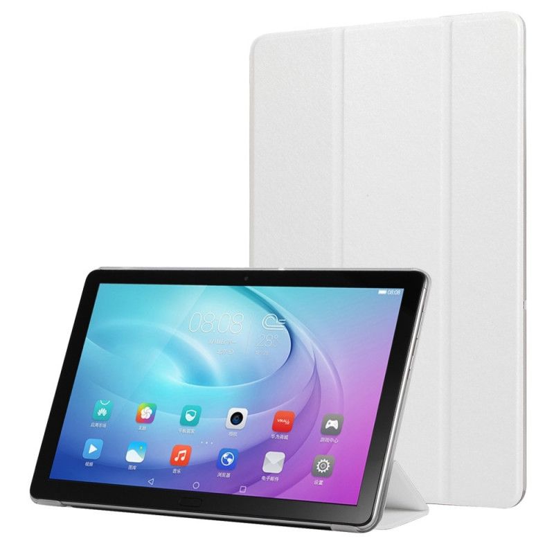 Smart Case Samsung Galaxy Tab A 10.1 (2019) Wit Zwart Zijdestructuur