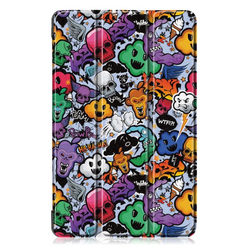 Smartcase Samsung Galaxy Tab A 10.1 (2019) Paars Rood Verstevigde Graffiti