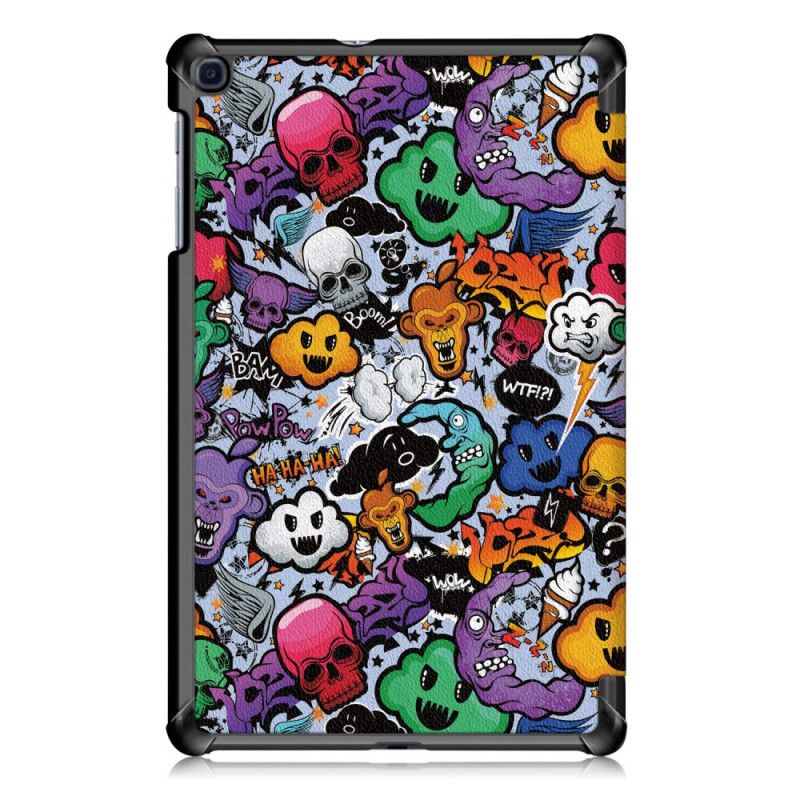 Smartcase Samsung Galaxy Tab A 10.1 (2019) Paars Rood Verstevigde Graffiti